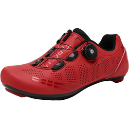 Дихаючі велотуфлі для їзди на велосипеді: жіночі, чоловічі, для MTB та шосе, з підошвою червоного кольору