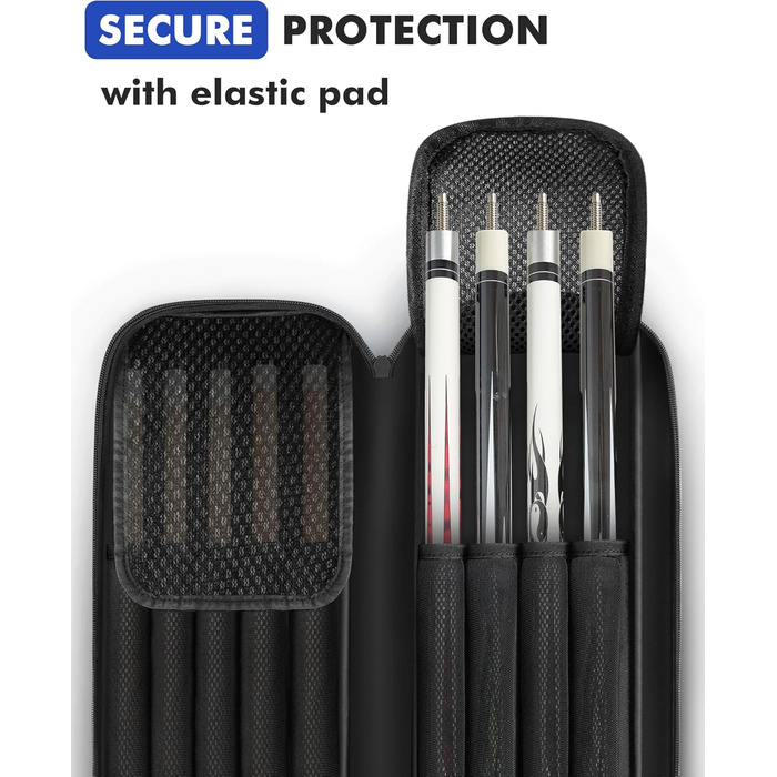 Сумка для більярду, 10 x 13 см, з кишенями на 4 кийки, 5 аксесуарів, з підкладкою, м'яка та міцна, з регульованими плечовими ременями для чоловіків та жінок, синього/чорного кольору