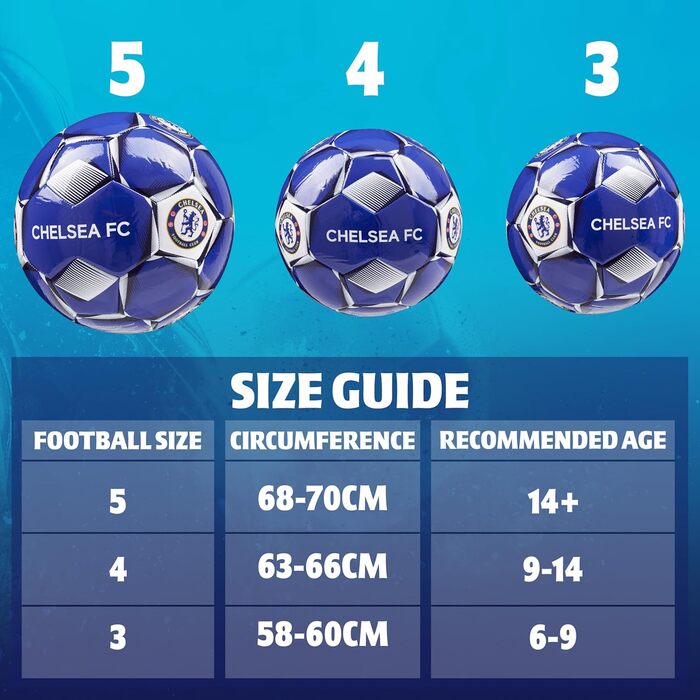 Футбольний м'яч Chelsea FC, офіційний, розмір 5, синій – подарунок для фанатів