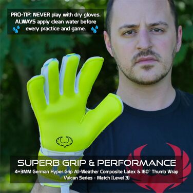 Воротарські рукавиці Renegade GK Vulcan Microbe-Guard (розміри 6-11, 4 стилі, 3 рівень) Pro-Tek, гібридний крій Roll-Negative, Hyper Grip 3.5+3мм для дорослих, молоді, дітей