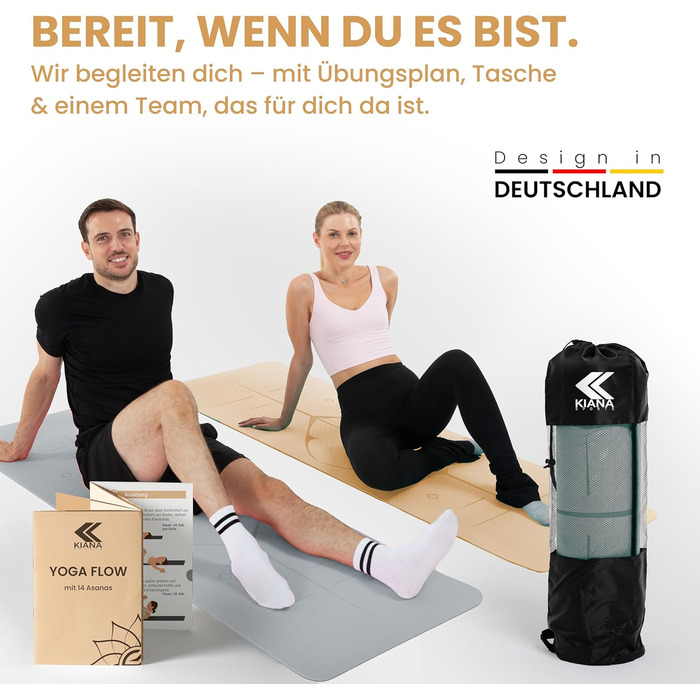 Килимок для йоги з нековзким покриттям 8 мм – сірий – для дому та студії