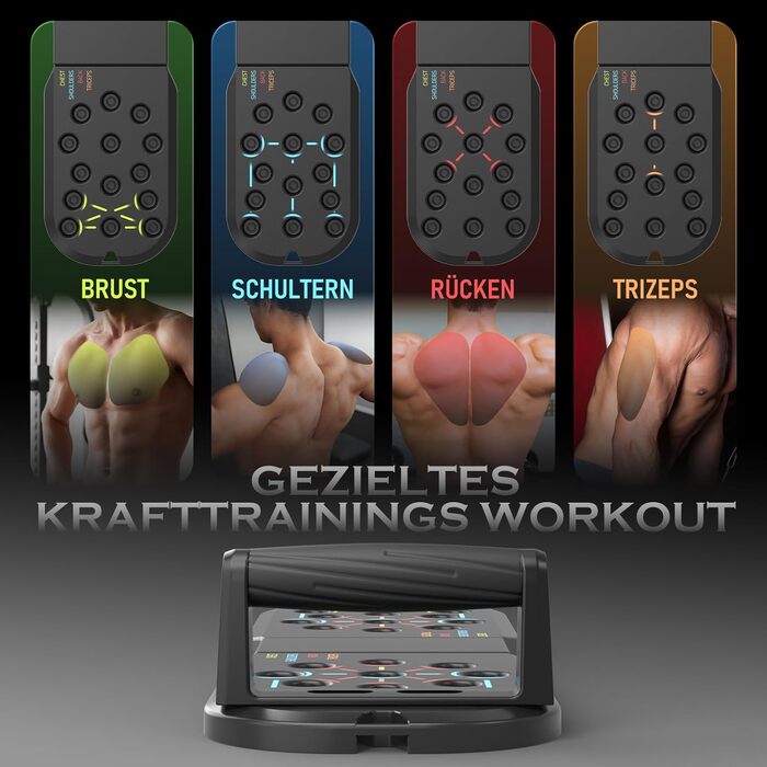 Складані віджимання-грифи 20 в 1 для силових тренувань вдома, фітнес-опори для віджимань Push Up Bar, чорний набір