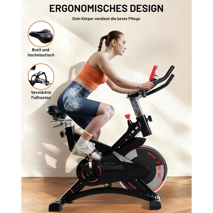 Велотренажер ISE з регулюванням навантаження та LCD-монітором, Indoor Bike для дому