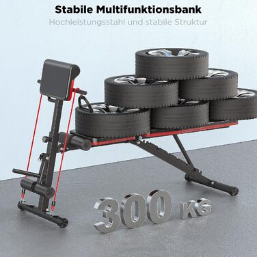 Складана тренажерна лава для дому з жимовою лавою, розгиначем ніг та подушкою Preacher Curl, римський стул, тренажер спини, вантажопідйомність 350 кг, для силових тренувань, домашній спортзал, комплексне тренування