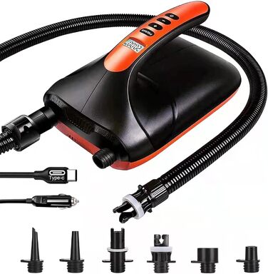 Електричний насос Ruitx для SUP дошки, човни, 20PSI, 12V DC, автоматичне надування, для надувних водних видів спорту