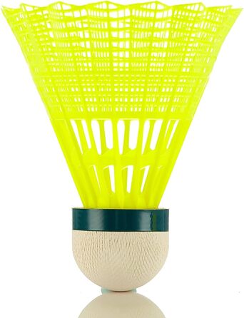 Бадмінтонні м'ячі Kawasaki Federbälle - жовті, нейлонові, для тренувань та змагань, стабільні та довговічні, для гри в приміщенні та на вулиці (повільна швидкість)