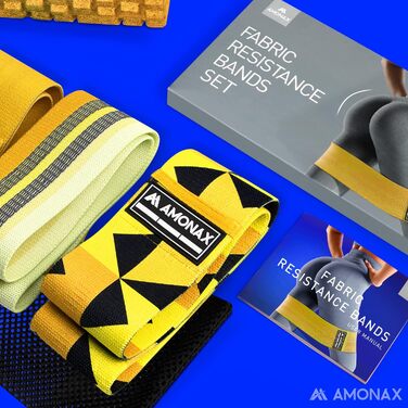 Фітнес-гумки Amonax для жінок, набір еластичних стрічок для тренувань, стрічки опору для присідань, обладнання для схуднення вдома, спортивне обладнання для дому (L, жовтий)