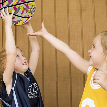 М'яч баскетбольний FAKOFIS, розмір 5 та 7, для гри на вулиці та в залі, тренування, для дітей та дорослих (сірий, рожевий)