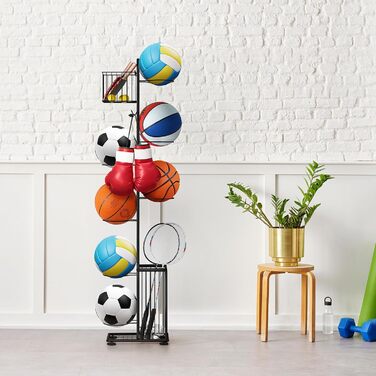 Металевий тримач для м'ячів Nandae: стійка підставка для футбольного, баскетбольного та волейбольного м'яча для гаража та дитячої кімнати