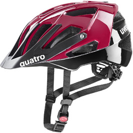 Велосипедний шолом UVEX Quatro для MTB, регульований, червоно-чорний, 52-57 см