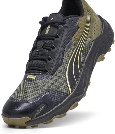 Кросівки PUMA Obstruct Profoam для бігу по вулицях, 44 EU, Puma Olive, Puma Schwarz, Gelb Blaze