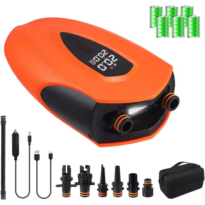 Електричний надувний насос SUP з акумулятором 12000mAh, 20 PSI - SUP, човни, каякі, кайтсерфінг