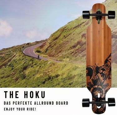 Лонгборд JUCKER HAWAII NEW HOKU Flex 1 з бамбука та скловолокна, преміум-якість, для тривалого катання, німецький бренд