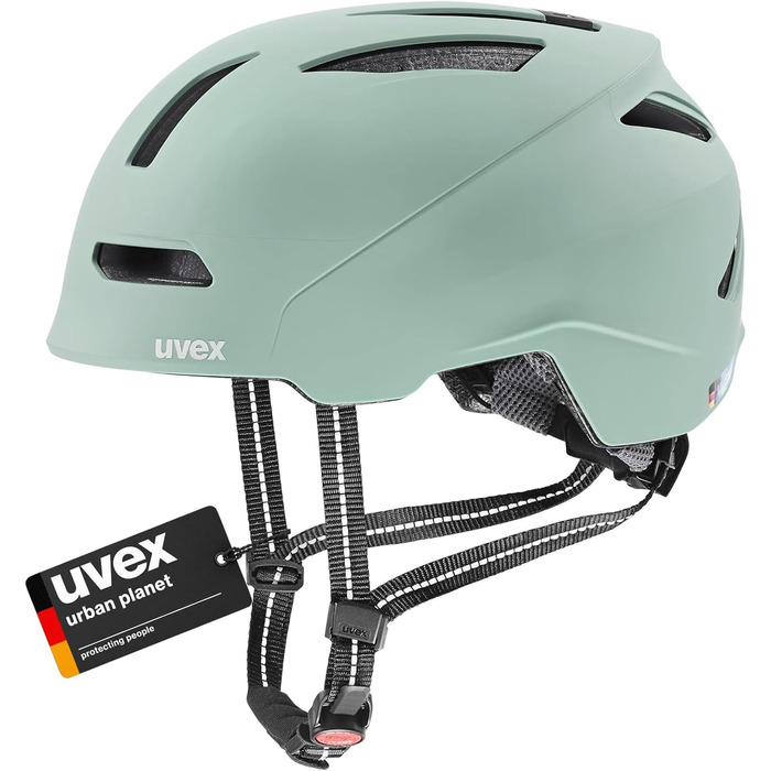 Велосипедний шолом uvex urban Planet для жінок і чоловіків, 58-61 см, екологічний, jade matt