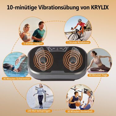 Платформа для вібраційного тренування KRYLIX: схуднення, лімфодренаж, фітнес з еластичними гумками для жінок та чоловіків