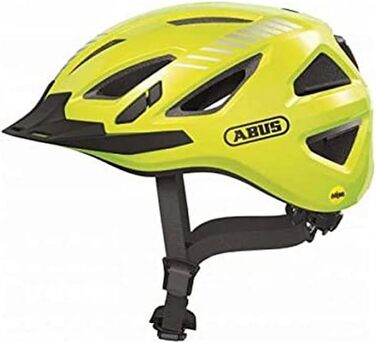 Велосипедний шолом ABUS Urban-I 3.0 MIPS XL (61-65 см), з підсвіткою, захистом від ударів, магнітною застібкою, жовтий