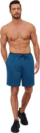 Чоловічі спортивні шорти Soer Activewear з кишенями на блискавці, легкі бавовняні шорти для бігу та відпочинку, кобальтовий синій, розмір S