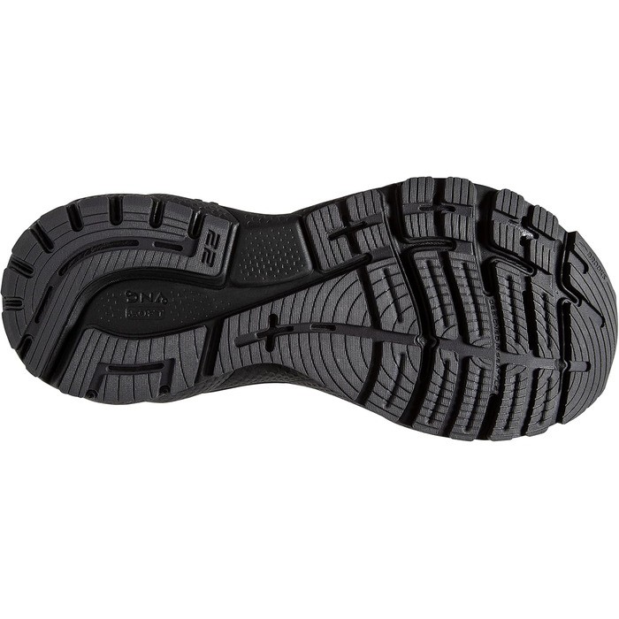 Brooks Adrenaline GTS 22: жіночі бігові кросівки з підтримкою, чорний/блакитний/кораловий, 37.5 EU