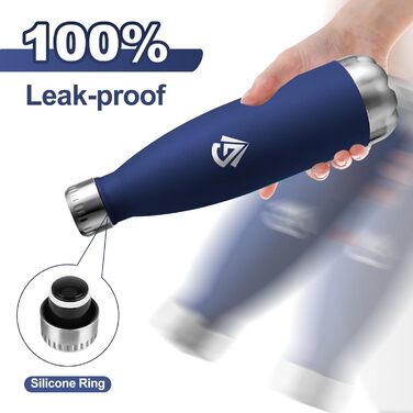 Термосфляка 750 мл, термос-пляшка з подвійними стінками, для газованої води, без BPA, витокозахисна, ізольована фляка з нержавіючої сталі для університету, роботи, подорожей, спорту, активного відпочинку, хлопчиків та дівчаток, темно-зелений (750 мл, темн