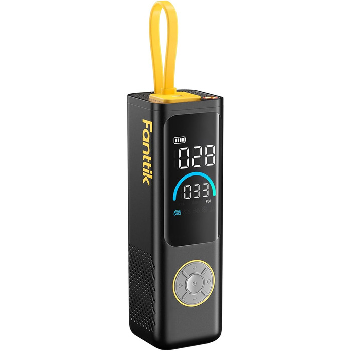 Електричний портативний компресор Fanttik X9 APEX 150 PSI з підсвіткою та Powerbank, швидке накачування шин для авто, мотоциклів, велосипедів і м'ячів