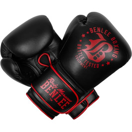 Боксерські рукавички BENLEE TOXEY Spar шкіряні, чорні/червоні, 12 унцій