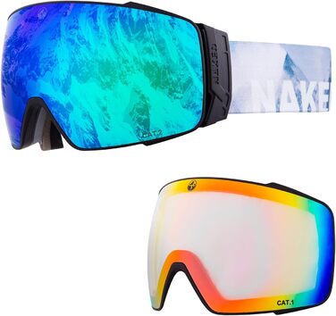 Гірськолижна маска NAKED Optics STORM з змінними лінзами для чоловіків і жінок, снігова маска для катання на лижах і сноуборді, антифог, для поганої погоди, комплект зі змінною лінзою