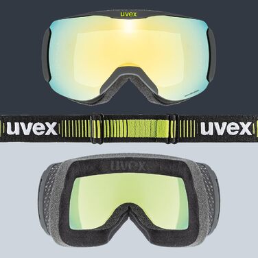 Uvex Downhill 2100 CV - Скі-маска для гірськолижного спорту (1 шт.) чорний мат/золотий-зелений