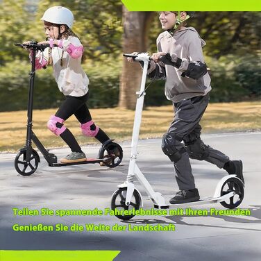Самокат міський Cityroller з великими колесами PU 200x50мм, амортизаторами ABEC-9, складаний, регульована висота, для дорослих та дітей, чорний