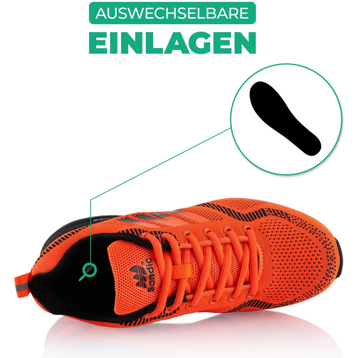 Туфлі для хайкінгу/трекінгу для жінок та чоловіків, дихаючі, для трейлраннінгу, 36 EU, помаранчево-чорні