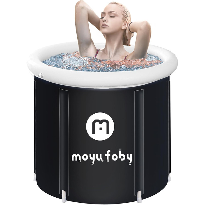 Екзотична ванна для криотерапії та відпочинку: ванна для занурення з кришкою, 345 літрів, чорна