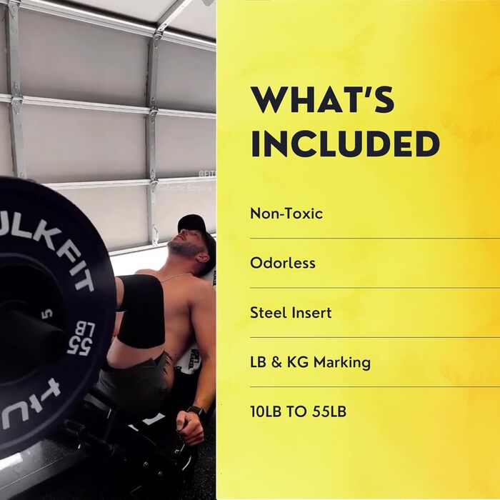 Олімпійський диск HulkFit з гумовим покриттям, кольоровий, 5,1 см, сталева вставка, для штанги, важкої атлетики, кросфіту, набір/пара/один