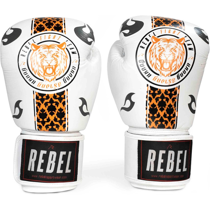 Боксерські рукавички Rebel Tiger PRO з натуральної шкіри для чоловіків і жінок, для боксу, ММА, муай-тай, кікбоксингу, бойових мистецтв, 08-16 унцій