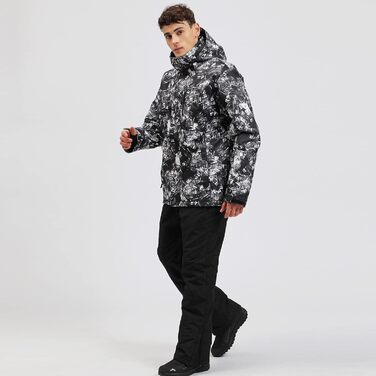 Чоловічий комплект гірськолижний: куртка та штани HOTIAN, комплект для сноуборду, чорний, XL, водонепроникний, вітронепроникний