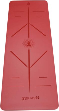 Йога-мат Yoga World Alignment, нековзкий TPE, екологічний, 183×66 см, для пілатесу та домашніх тренувань