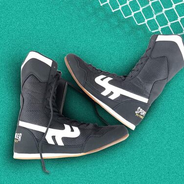 Боксерські кросівки для чоловіків та жінок, унісекс. Кросівки для боротьби та інших видів єдиноборств. Дихаючі, високі, чорні, розмір 37 EU