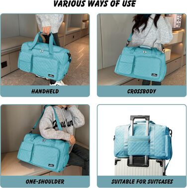 Спортивна сумка для жінок та чоловіків з відділенням для взуття та мокрих речей, водонепроникна сумка для подорожей, йоги, плавання та залу (Колір: Teal)