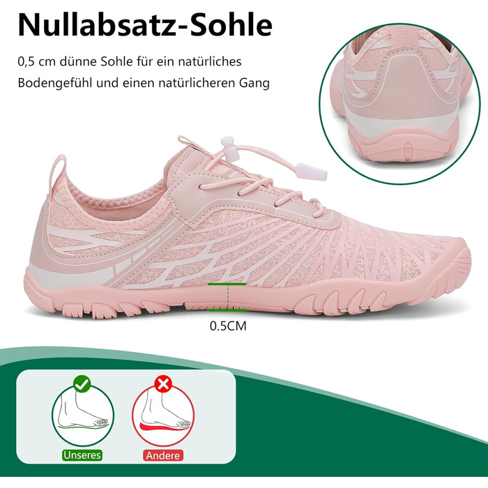 Жіночі шльопанці Sagaro для плавання та відпочинку, дихаючі, швидко сохнуть, широка передня частина, розмір 35-43, білий (35 EU, рожевий)