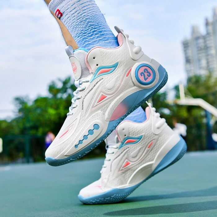 Баскетбольні кросівки High Top з антиковзким покриттям, легкі та зручні. Білі (44 EU, вузька колодка)