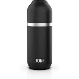 Термос ION8 з вакуумною ізоляцією ThermoShield для гарячих та холодних напоїв, великий ізольований стакан 2 чашки, магнітна кришка, м'яке дно, стильний та екологічний, чорний