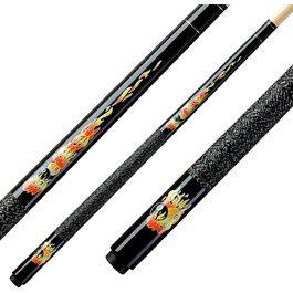 Кий для більярду Classic Kinder Queue Flames CF-02, чорний, 123 см, 5/16x18, для пулу