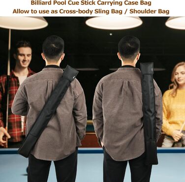Чохол для більярдного кия Cosmos: переносна сумка для 1/2 кия (1 шок/1 ручка), чорний