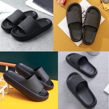 Шльпанці Cozislides Original: м'які, неслизькі, для дому та пляжу. Чоловічі та жіночі, чорні, 40/41 EU