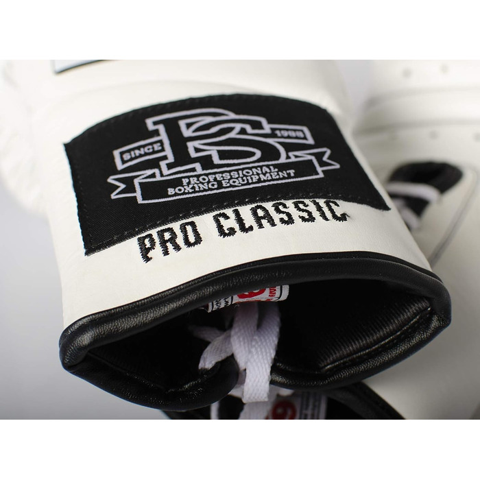 Боксерські рукавички Paffen Sport PRO Classic для змагань, шнурівка, білі, 10 унцій