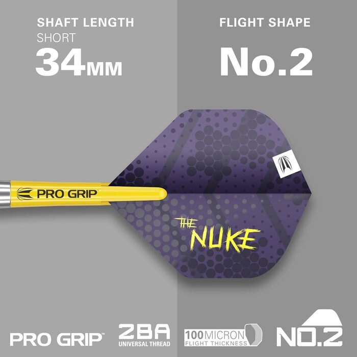 Дротики Target Darts Luke Littler Brass Steel Tip 22 г – набір дротиків The Nuke Player Edition з латуні для дартсу, аксесуари для дартсу