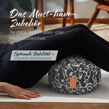 Йога-боулстер Rundes 30см x 15см | Знімний чохол | Наповнювач: органічна лушпинка пшениці або органічна лушпинка гречки | Для Йін-йоги та медитації