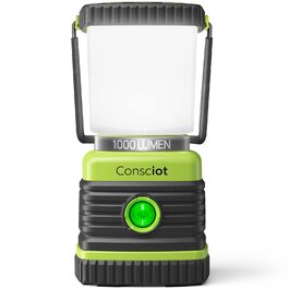 Ліхтар кемпінговий LED Consciot, 1000 лм, 4 режими, водонепроникний IPX4, на батарейках для дому та вулиці