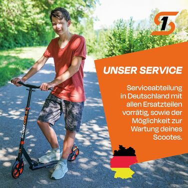 Алюмінієвий самокат S 1 / S 2 – регульований по висоті, ABEC 7, помаранчевий