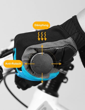 Велосипедні рукавички KUTOOK: антиковзаючі, амортизуючі, з гелевою підкладкою, сенсорні, для MTB, шосе, трейл, гірський велосипед, похід, блакитні, розмір L