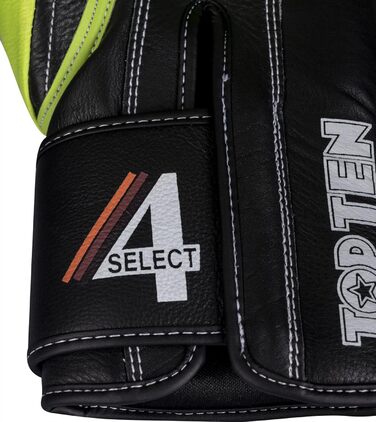 Боксерські рукавички '4Select' з натуральної шкіри, зелено-чорні, 16 oz, стандартні
