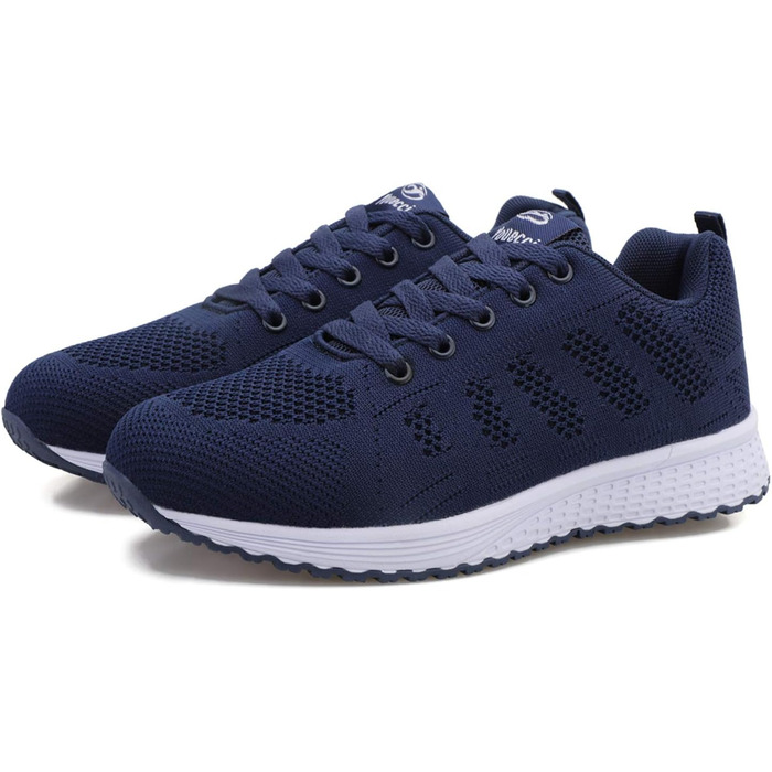 Жіночі кросівки з повітряною подушкою для залу та вулиці. Зручні спортивні кросівки на шнурівці, дихаючі, розміри 35-44 EU, колір: темно-синій (Navy Blue)